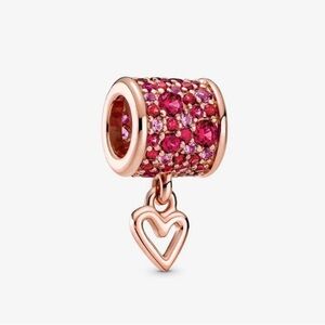 Pandora pave heart barrel charm